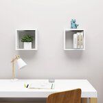 vidaXL Étagères cube murales 2 Pièces Blanc 30x15x30 cm