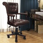 vidaXL Chaise de bureau pivotante Marron