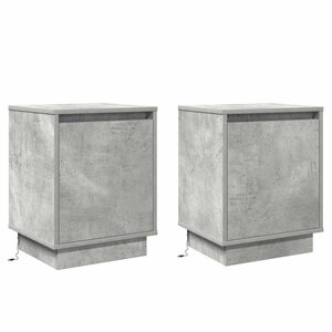 vidaXL Cabinet de chevet avec 2 Pièces Gris béton 39 x 34.5 x 50 cm