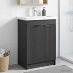 vidaXL Armoire sous évier de salle de bain Noir 78 5 x 37 5 x 81 cm