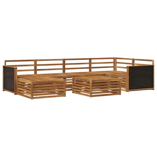 vidaXL Ensemble de canapés d'extérieur 7 pc Naturel
