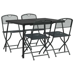 vidaXL Ensemble de meubles d'extérieur 5 pc Anthracite Fer et Acier