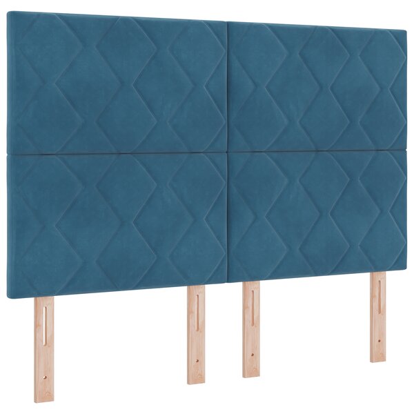 vidaXL Tête de lit en velours bleu marine design en diamant - 140 cm