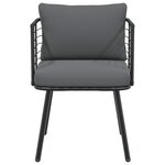 vidaXL Chaise de jardin avec coussins noir résine tressée