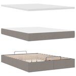 vidaXL Lit ottoman avec matelas taupe 140x190 cm tissu