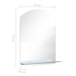 vidaXL Miroir mural avec étagère 50x70 cm Verre trempé