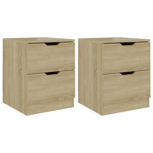vidaXL Tables de chevet 2 Pièces chêne sonoma 40x40x50 cm bois ingénierie