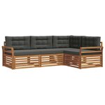 vidaXL Ensemble de canapés d'extérieur 4 Pièces Naturel et Anthracite
