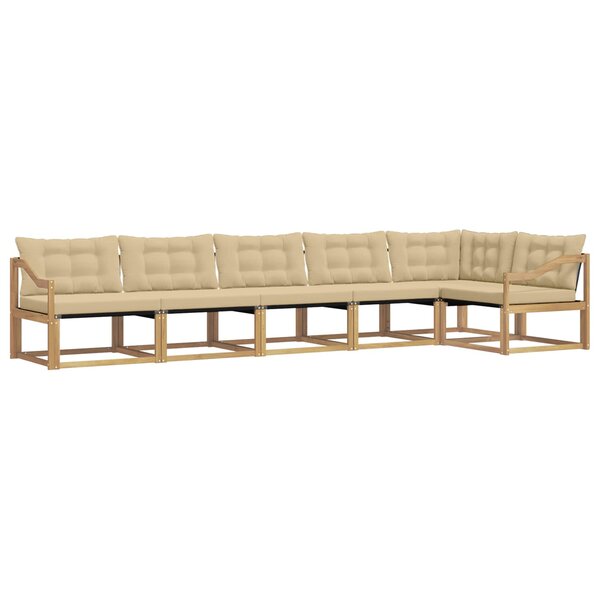 vidaXL Ensemble de canapés d'extérieur 6 pc Blanc et Beige