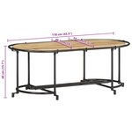 vidaXL Table basse 110x55x40 cm bois de manguier massif brut