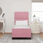 vidaXL Cadre de lit avec tête de lit Rose 80 x 200 cm Velours