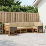 vidaXL Ensemble de canapés d'extérieur 7 pc Naturel et Beige