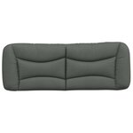 vidaXL Coussin de tête de lit Hvar gris foncé 120 cm tissu