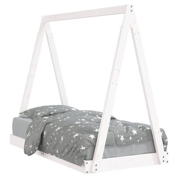 vidaXL Cadre de lit pour enfant blanc 70x140 cm bois de pin massif