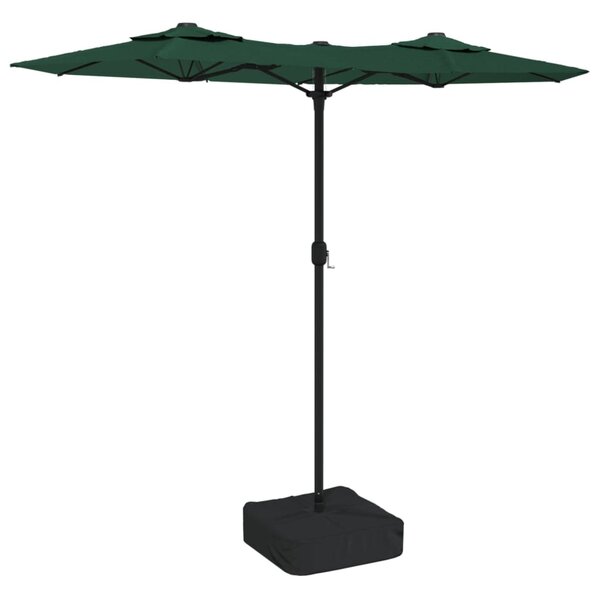 vidaXL Parasol de jardin à double tête vert 316x145 cm