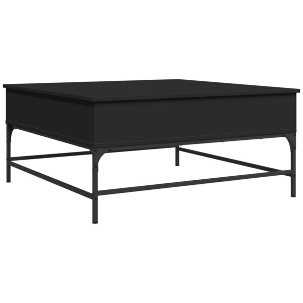 vidaXL Table basse noir 95x95x45 cm bois d'ingénierie et métal