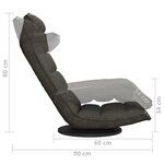 vidaXL Chaise de sol pivotante Gris foncé Tissu