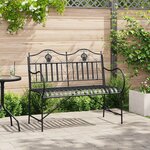 vidaXL Banc métal Noir Métal Standard Incrustations décoratives