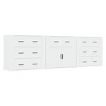 vidaXL Buffets 3 Pièces Blanc Bois d'ingénierie