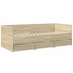 vidaXL Lit de jour et tiroirs chêne sonoma 90x190 cm bois d'ingénierie