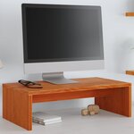 vidaXL Support de moniteur marron miel 50x27x15 cm bois de pin solide
