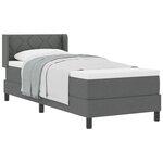 Lit box spring vidaXL avec matelas gris foncé 80x200 cm Tissu