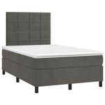 vidaXL Sommier à lattes de lit avec matelas LED gris foncé 120x190 cm