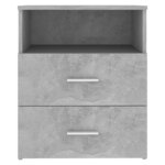 vidaXL Tables de chevet 2 Pièces Gris béton 50x32x60 cm