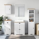 vidaXL Meubles de salle de bain 4 Pièces BODO blanc bois de pin massif