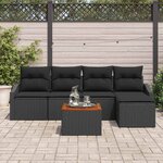 vidaXL Ensemble de canapé de jardin avec stockage 6 Pièces Noir polyrotin