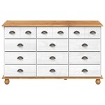 vidaXL Commode "ASKIM" Blanche 79x40x133.5 cm en bois massif de pin