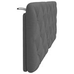 vidaXL Coussin de tête de lit gris foncé 120 cm tissu