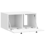 vidaXL Meuble TV mural Montage mural Blanc brillant 59 5 x 41 x 30 cm