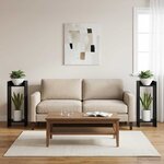 vidaXL Support de Plante 2 pièces Chêne noir 30 x 30 x 80 cm