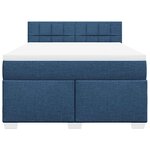 vidaXL Sommier à lattes de lit avec matelas Bleu 140x190 cm Tissu