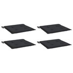vidaXL Coussins de chaise jardin lot de 4 noir 40x40x4 cm tissu oxford
