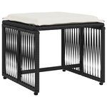 vidaXL Ensemble à manger de jardin coussins 7 Pièces noir résine tressée