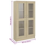 vidaXL Armoire à vitrine Chêne sonoma 82 5x30 5x150 cm Bois ingénierie