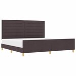 vidaXL Cadre de lit avec tête de lit Marron foncé 200 x 200 cm tissu