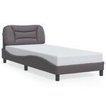 vidaXL Cadre de lit avec LED sans matelas Hvar gris 90x200 cm