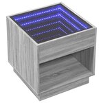 vidaXL Table basse avec LED infini sonoma gris 50x50x50 cm