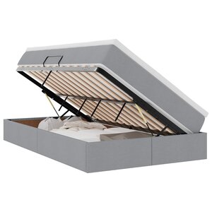 vidaXL Lit avec rangement et matelas Gris clair 120 x 190 cm Polyester