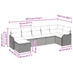 vidaXL Ensemble de Canapés de Jardin de 7 Pièces avec Coussins Gris Clair en Rotin Synthétique