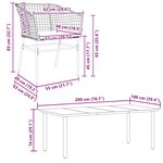 vidaXL Ensemble à manger de jardin coussins 7Pièces noir poly rotin verre