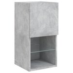 vidaXL Meuble TV muraux 4 Pièces avec lumières LED gris béton