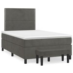 vidaXL Sommier à lattes de lit et matelas Gris foncé 120x200cm Velours