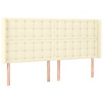 vidaXL Tête de lit avec oreilles Crème 183x16x118/128 cm Similicuir