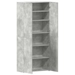 vidaXL Cabinet à chaussures Gris 80 x 35.5 x 180 cm Bois d'ingénierie