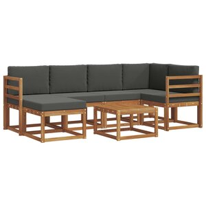 vidaXL Ensemble de canapés d'extérieur 7 pc Naturel et Anthracite