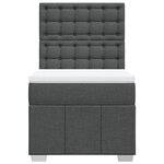 vidaXL Sommier à lattes de lit avec matelas Gris foncé 80x200 cm Tissu